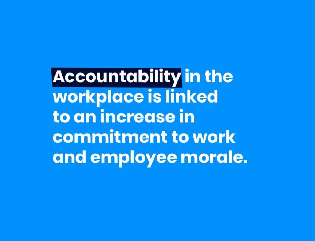 Accountability in the workplace is linked to an increase in commitment to work and employee morale