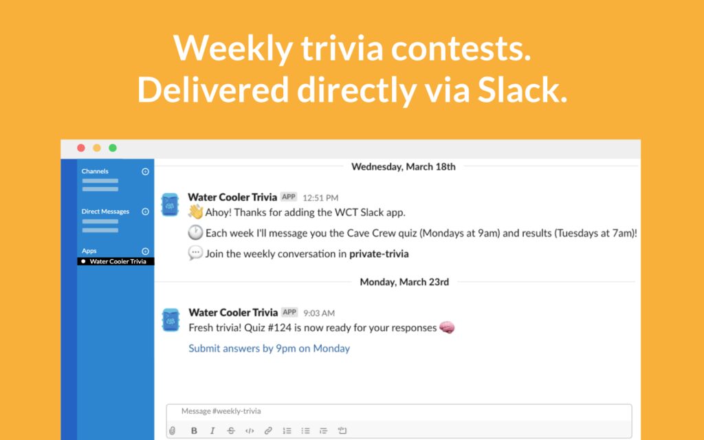 Water cooler trivia slack app