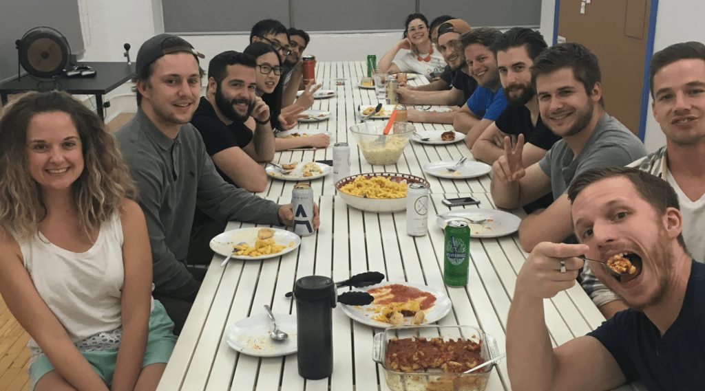 SoapBox celebrating employees at a picnic table