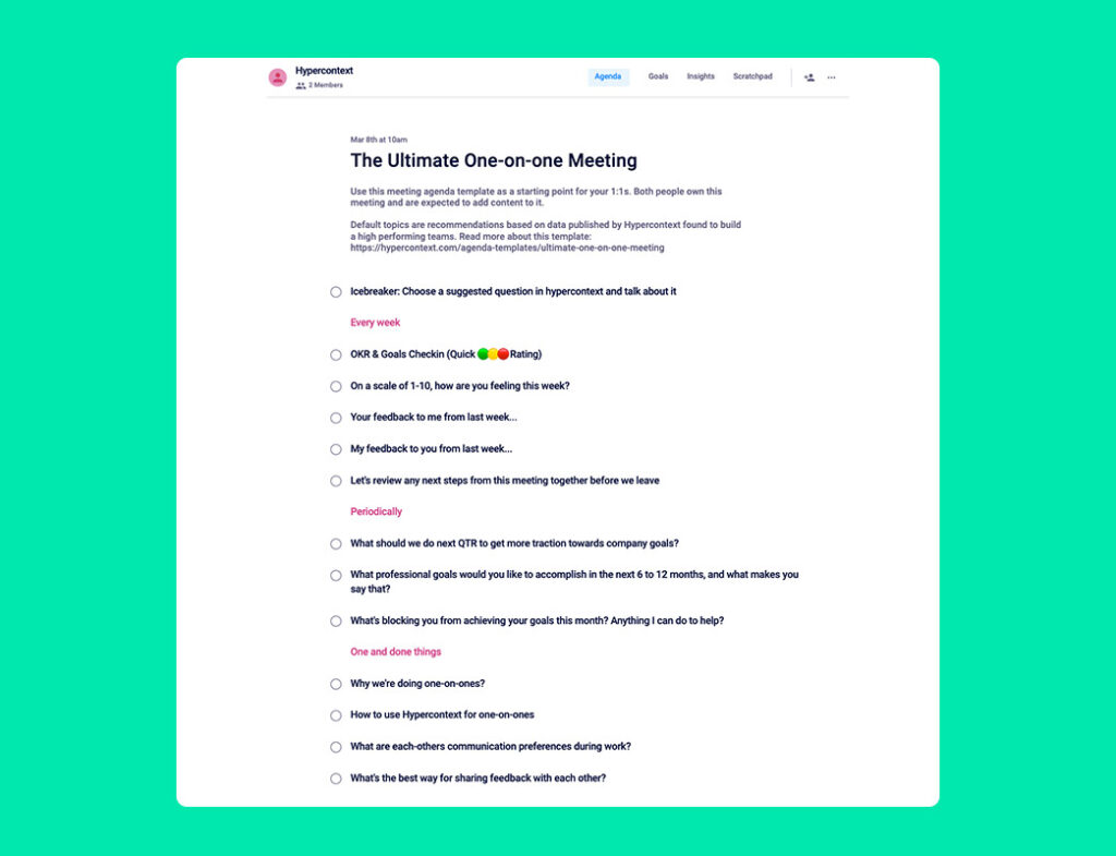 the ultimate one on one meeting agenda template