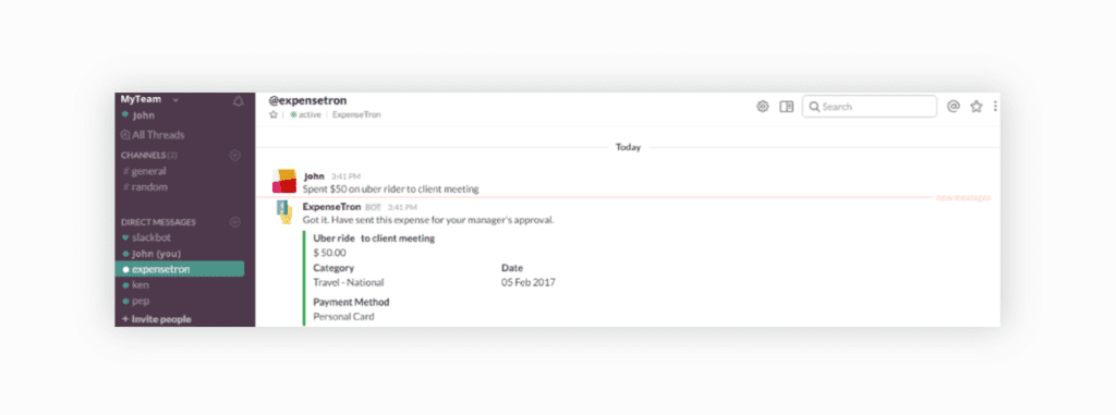 ExpenseTron for Slack
