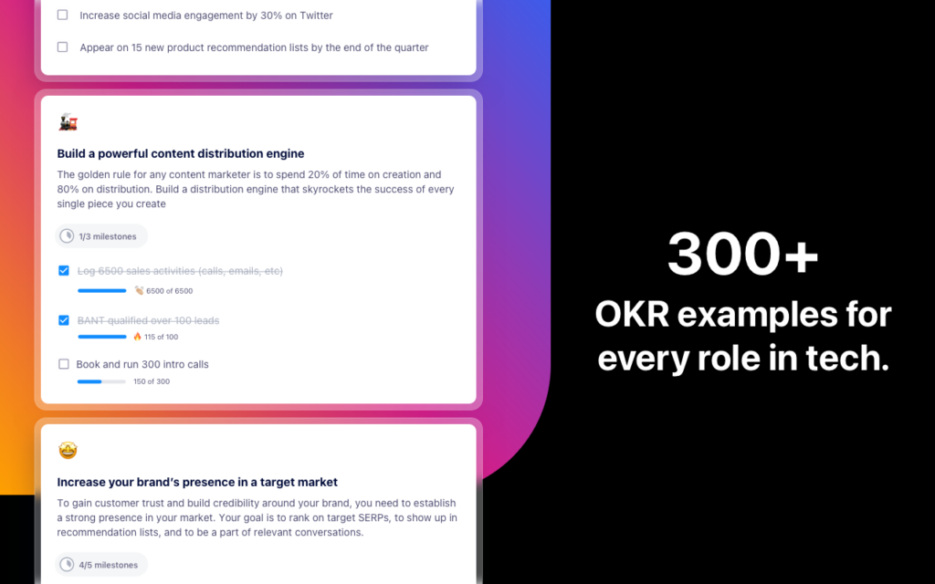 300+ goal examples for every role in tech