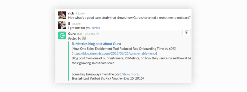 Guru for Slack