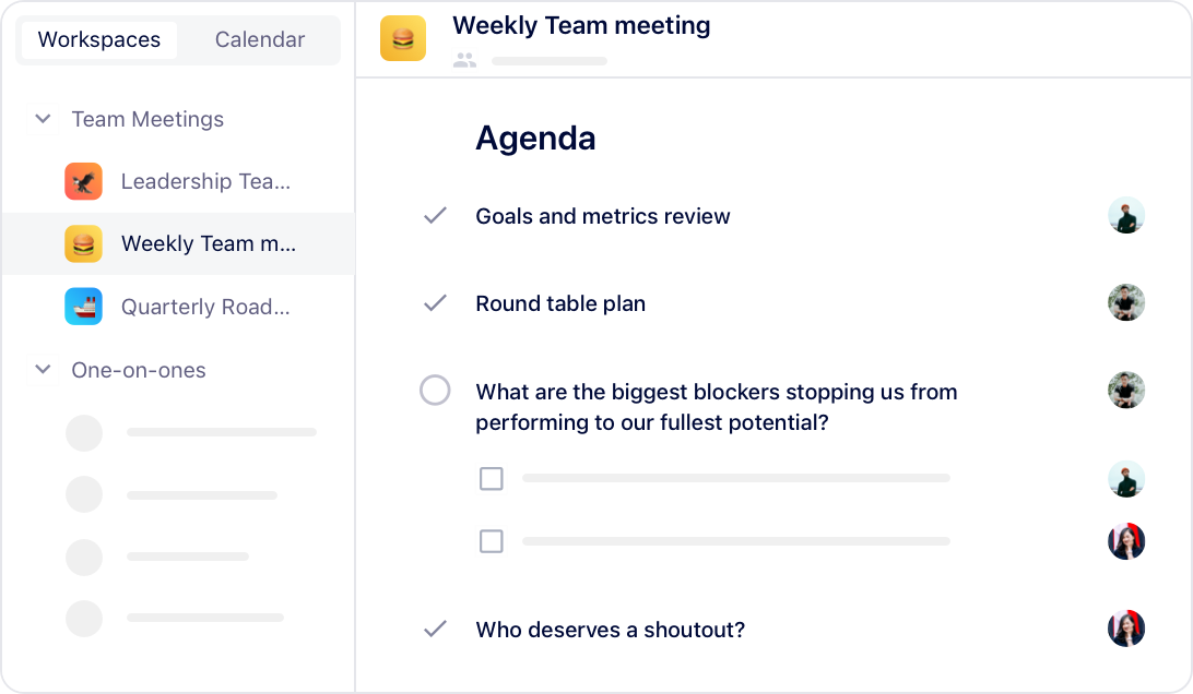 collaborate on team meeting agenda