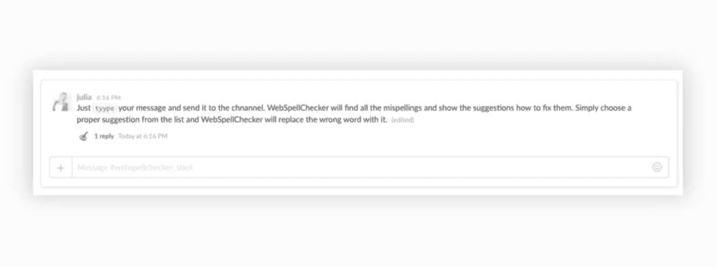 WebSpellChecker for Slack